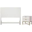 Home Square 2-Piece Set with Full Headboard and 2 Drawer Nightstand in White