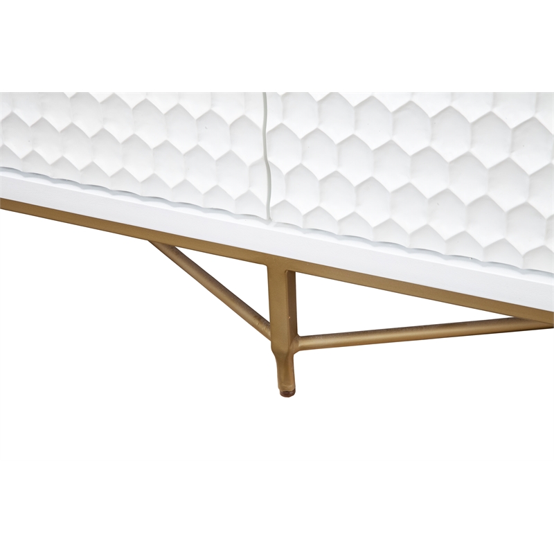 Home Square 2-Piece Set with Full Headboard and 7 Drawer Dresser in White