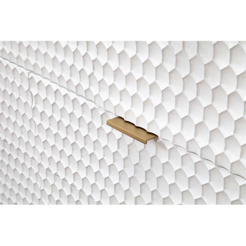 Home Square 2-Piece Set with Full Headboard and 3 Drawer Accent Chest in White