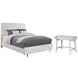 Home Square 2-Piece Set with Full Panel Bed & Bedroom Vanity in White