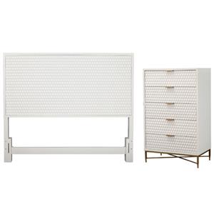 Home Square 2-Piece Set with California King Headboard & 5 Drawer Chest