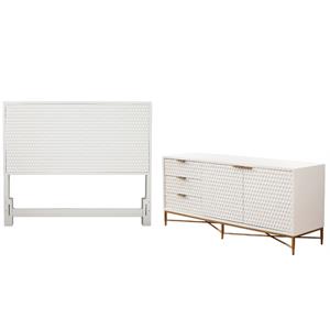 Home Square 2-Piece Set with California King Headboard & 64&quot Wide TV Console