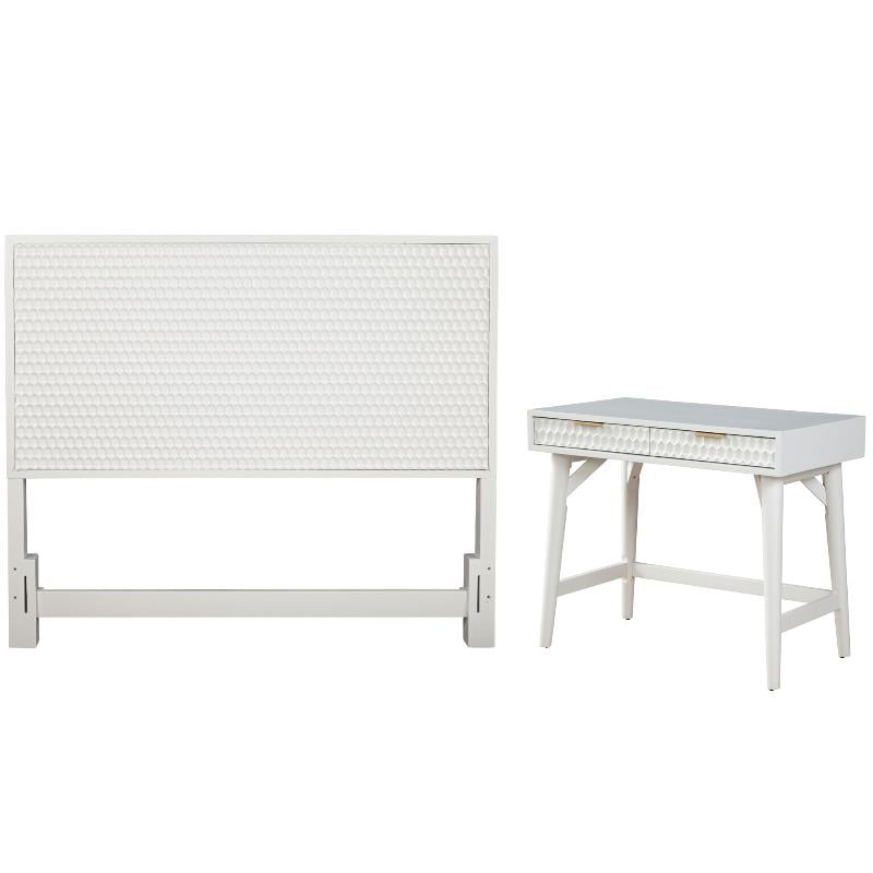 Home Square 2-Piece Set with California King Headboard & Mini Wood Desk