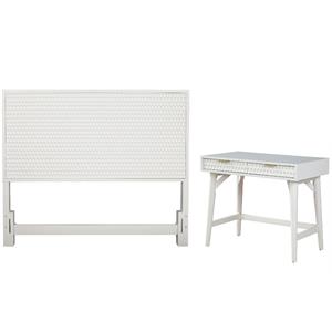 Home Square 2-Piece Set with California King Headboard & Mini Wood Desk