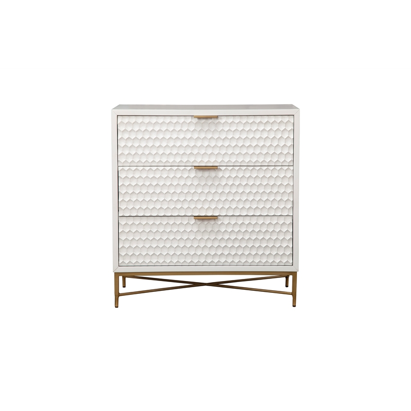 Home Square 2-Piece Set with Queen Headboard & 3 Drawer Accent Chest in White