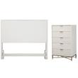 Home Square 2-Piece Set with Queen Headboard & 5 Drawer Chest in White