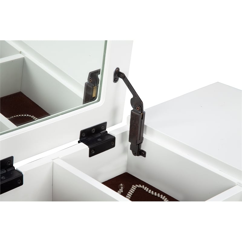 Home Square 2-Piece Set with Queen Headboard & Bedroom Vanity in White