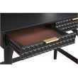 Home Square 2-Piece Set with Mini Wood Desk and Large Wood Desk in Black