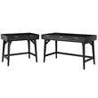 Home Square 2-Piece Set with Mini Wood Desk and Large Wood Desk in Black