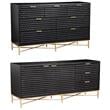 Home Square 2-Piece Set with Seven Drawer Dresser and TV Console in Black