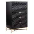 Home Square 2-Piece Set with 5 Drawer Chest and TV Console in Black