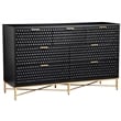 Home Square 2-Piece Set with 7 Drawer Dresser and Large Wood Desk in Black