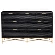 Home Square 2-Piece Set with 7 Drawer Dresser and Large Wood Desk in Black