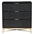 Home Square 2-Piece Set with 3 Drawer Small Chest and Large Wood Desk in Black