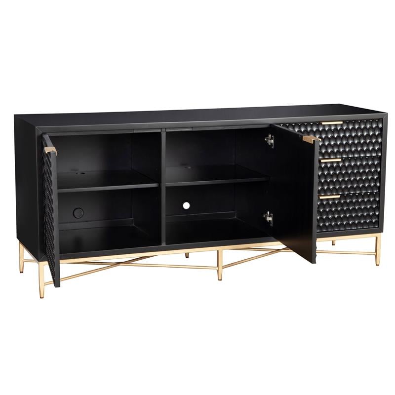 Home Square 4-Piece Set with 5 Drawer Chest & 2 Nightstands & TV Console