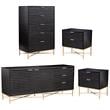 Home Square 4-Piece Set with 5 Drawer Chest & 2 Nightstands & TV Console
