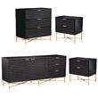 Home Square 4-Piece Set with 3 Drawer Chest & 2 Nightstands & TV Console