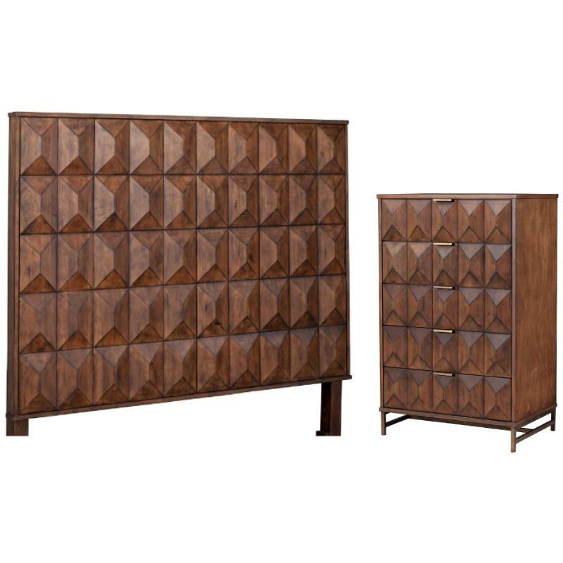 Home Square 2-Piece Set with Trig California King Headboard and 5 Drawer Chest