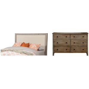 home square 2-piece set with classic california king headboard & dresser
