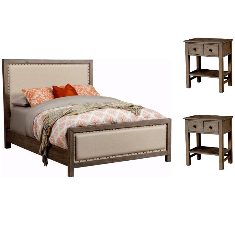 Home Square 3-Piece Set with Classic California King Bed & 2 Nightstands