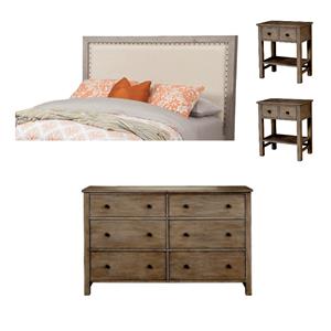 home square 4-piece set with california king headboard & dresser & 2 nightstands