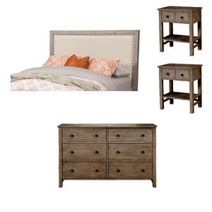 home square 4-piece set with standard king headboard & dresser & 2 nightstands