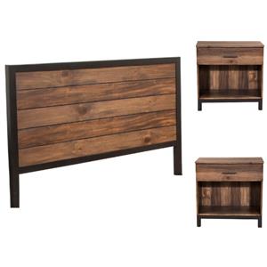home square 3-piece set with weston california king headboard & 2 nightstands