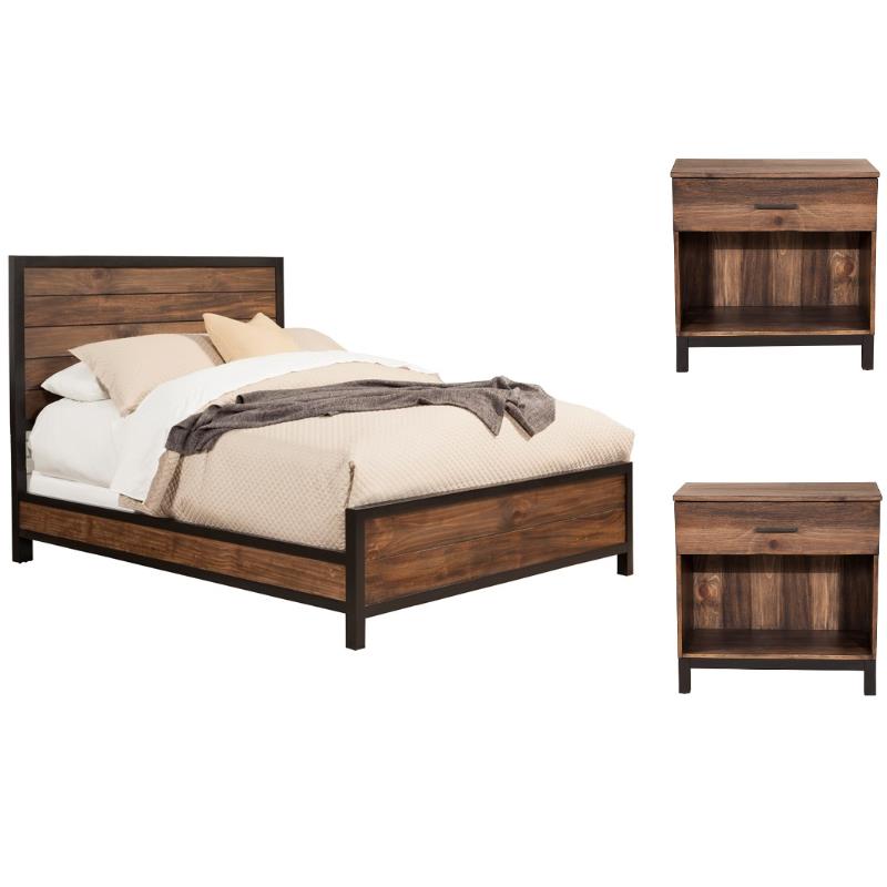 Home Square 3-Piece Set with Weston California King Bed & 2 Nightstands