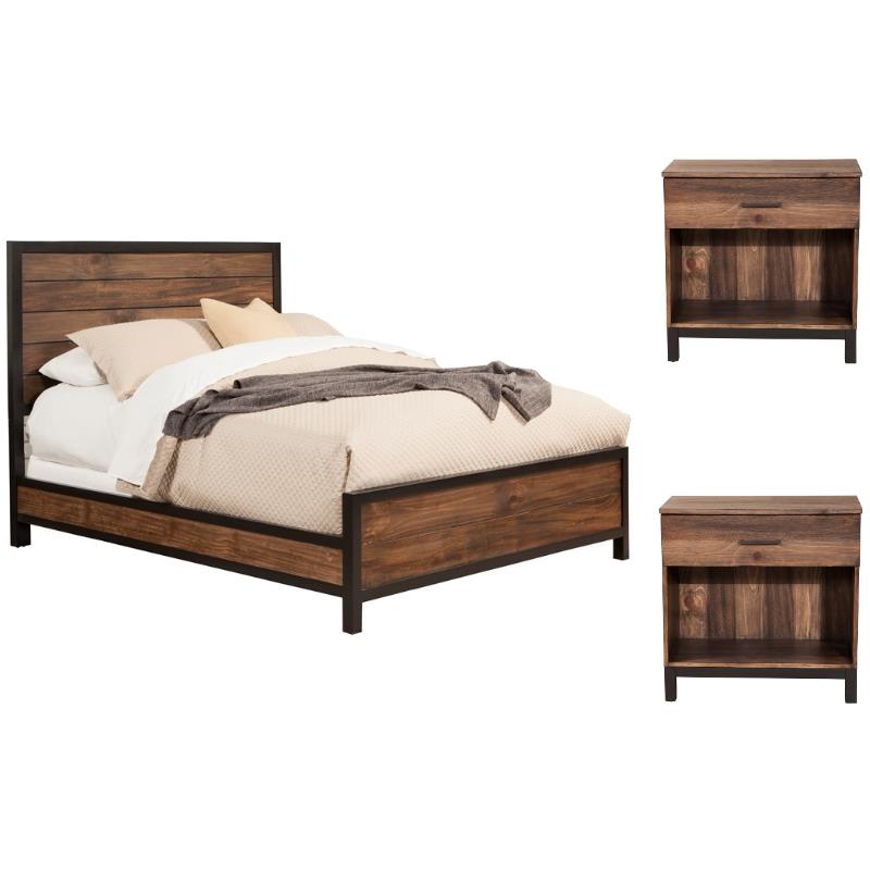 Home Square 3-Piece Set with Weston Standard King Bed & 2 Nightstands