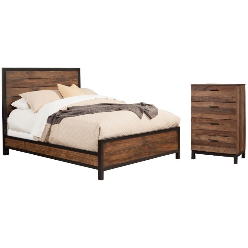 Home Square 2-Piece Set with Weston California King Bed & 4 Drawer Chest