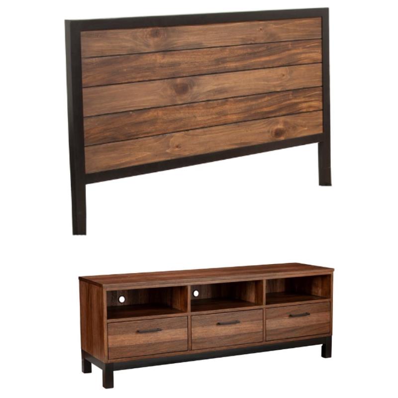 Home Square 2-Piece Set with Weston California King Headboard & TV Console