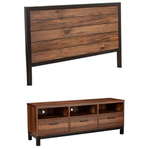 home square 2-piece set with weston standard king headboard & tv console