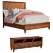 Home Square 2-Piece Set with Trinidad Full Size Bed & TV Console in Toffee