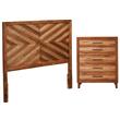 Home Square 2-Piece Set with Trinidad Full Headboard & 5 Drawer Chest in Toffee
