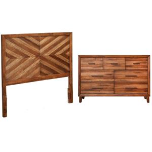 Home Square 2-Piece Set with Trinidad Full Headboard & 7 Drawer Dresser