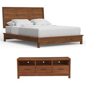 Home Square 2-Piece Set with Nova California King Platform Bed & TV Console