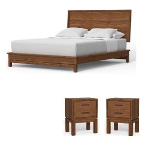 Home Square 3-Piece Set with Nova Queen Platform Bed & 2 Nightstands