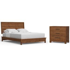 Home Square 2-Piece Set with Nova Queen Platform Bed & 3 Drawer Small Chest