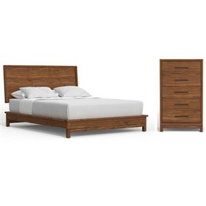 Home Square 2-Piece Set with Nova Queen Platform Bed & 5 Drawer Chest
