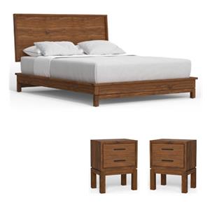 Home Square 3-Piece Set with Nova Standard King Platform Bed & 2 Nightstands