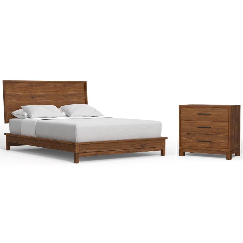Home Square 2-Piece Set with Nova Standard King Platform Bed & 3 Drawer Chest