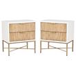 Home Square Larsen 2 Drawer Nightstand in White Finish - Set of 2