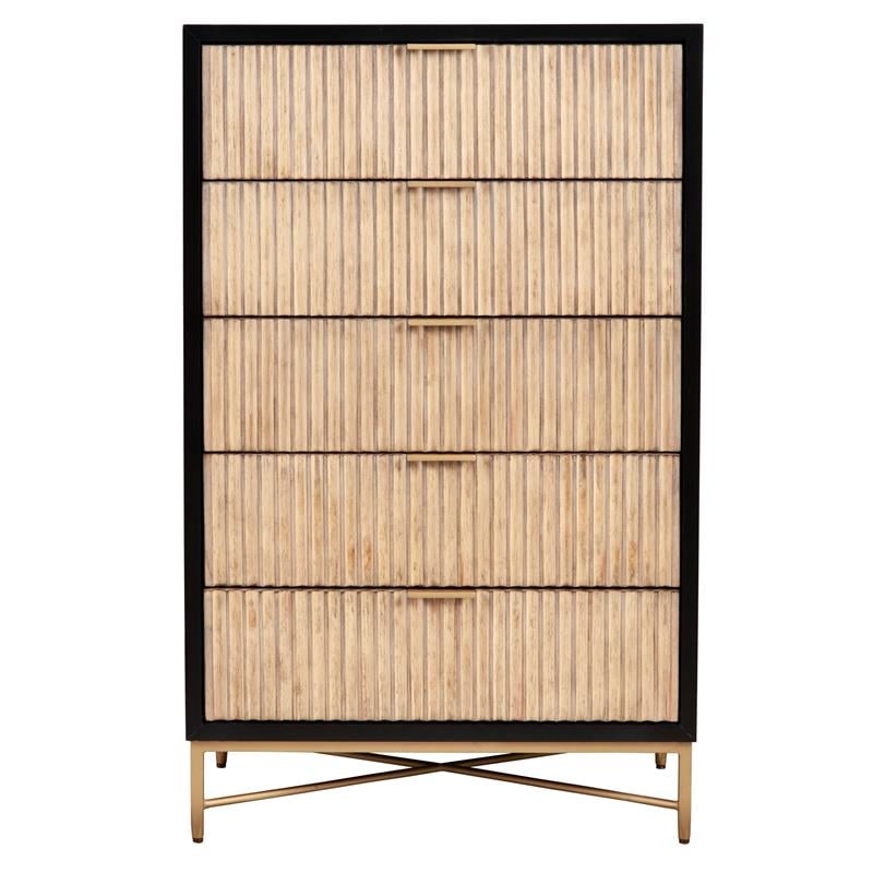 Home Square 3-Piece Set with Larsen 3 Drawer Chest & 5 Drawer Chest & Nightstand