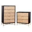 Home Square 2-Piece Set with Larsen 3 Drawer Chest & 5 Drawer Chest in Black