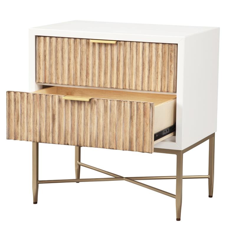 Home Square 2-Piece Set with 5 Drawer Chest & 2 Drawer Nightstand in White