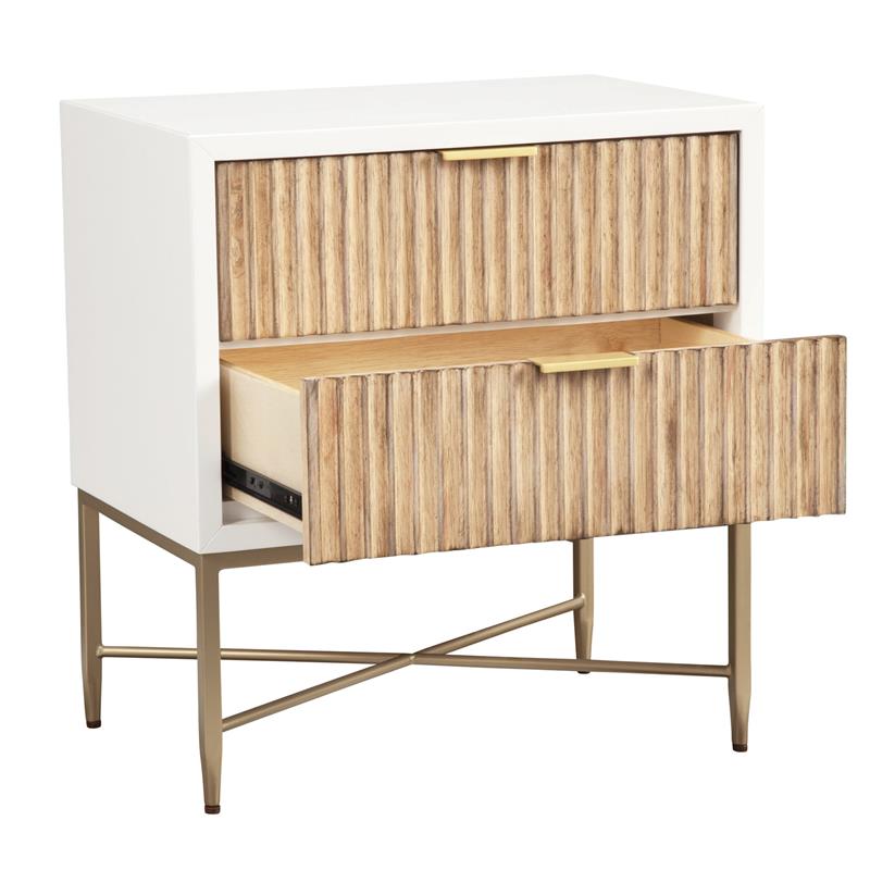 Home Square 2-Piece Set with 5 Drawer Chest & 2 Drawer Nightstand in White