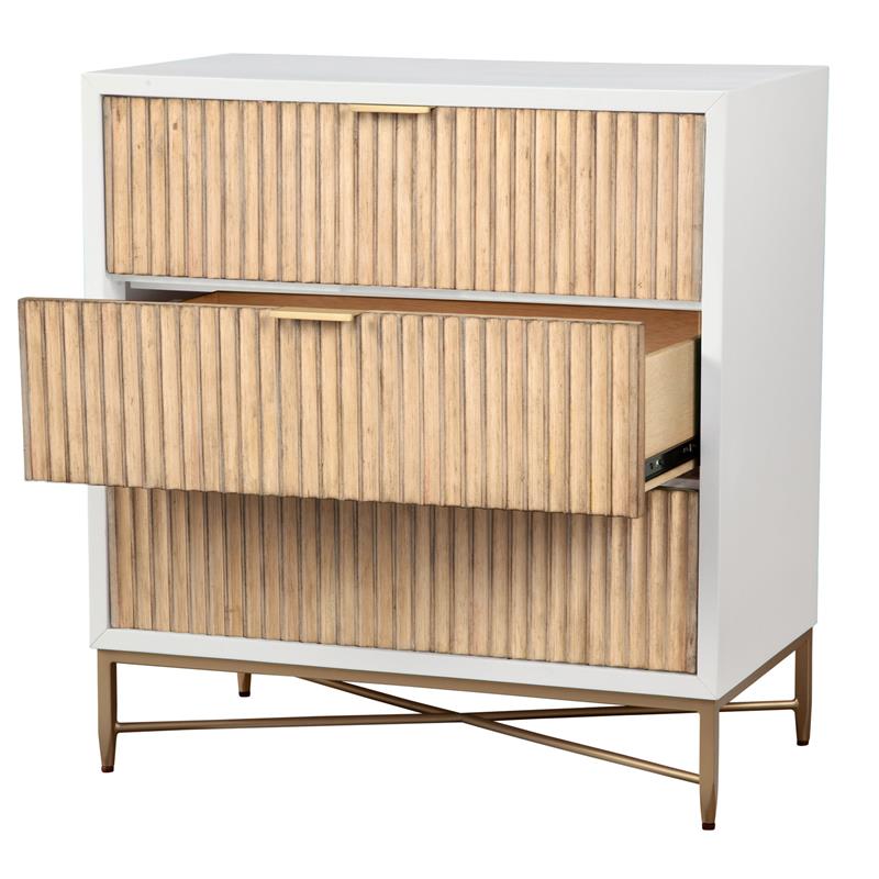 Home Square 2-Piece Set with 3 Drawer Chest & 2 Drawer Nightstand in White