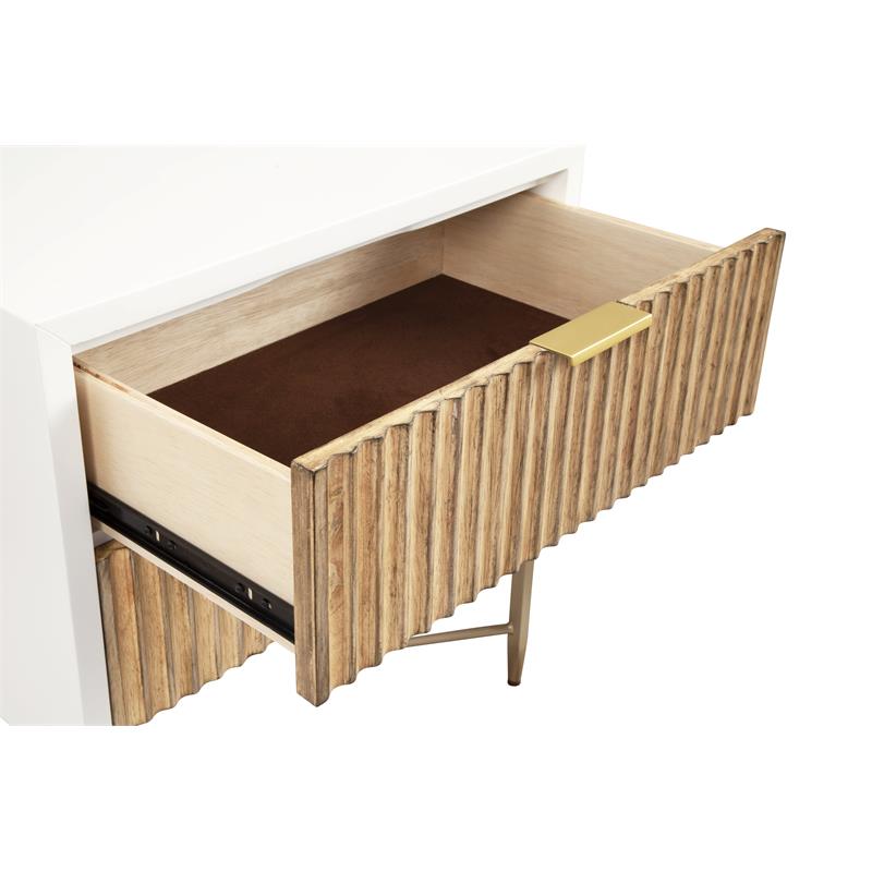 Home Square 2-Piece Set with 3 Drawer Chest & 2 Drawer Nightstand in White