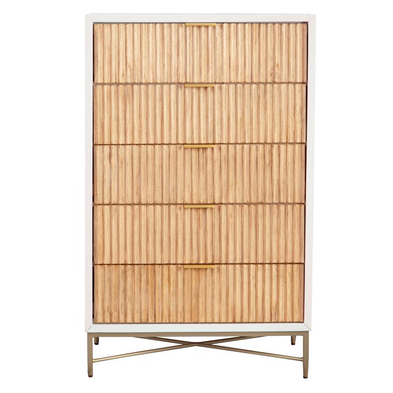 Home Square 2-Piece Set with 5 Drawer Larsen Chest & 3 Drawer Chest in White