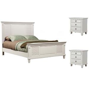 Home Square 3-Piece Set with Winchester 2 Nightstands & Queen Panel Bed